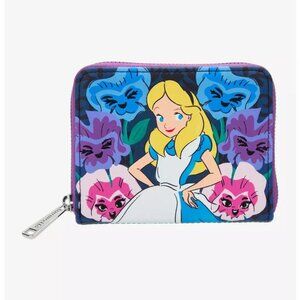 Loungefly Disney Alice In Wonderland Wallet Floral Flowers Zip Around